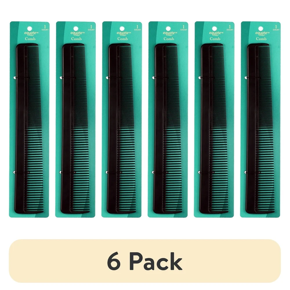 6 Pack Plastic Hair Combs Everyday Use Short Hair Quick Styling Touch Ups Portable Home Office Gym Bag