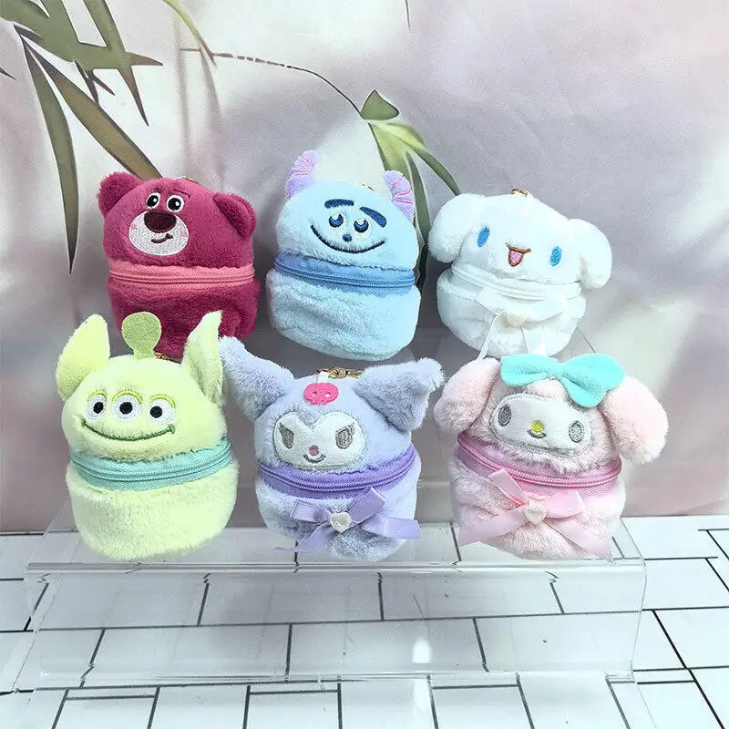 

Коллекция плюшевых кошельков Kawaii My Melody: милая сумочка для наушников в виде медведя, портативная сумка для хранения для студентов, брелок-подвеска для девочек