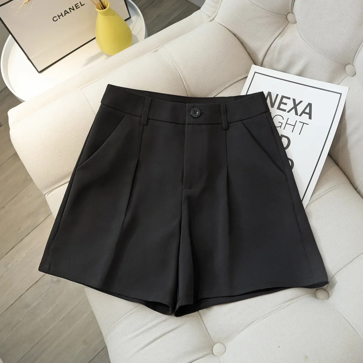 الصيف السراويل النسائية لباس خارجي 2025 جديد الربيع والصيف عالية الخصر ألف كلمة دعوى تنوعا ورقيقة واسعة الساق سراويل تقليدية #4