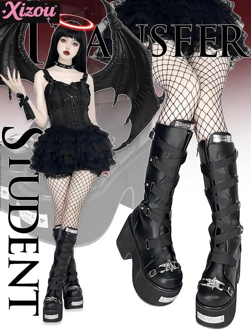 Automne et hiver Original Style Punk saule ongles plate-forme Muffin chaussures sous-culture Y2k automne hiver épices filles bottes pour femmes