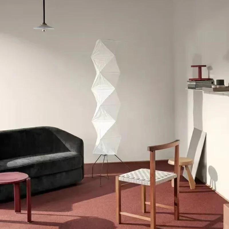 Japonês wabi-sabi akari noguchi yong lâmpada de assoalho led e27 designer arroz papel pé lâmpada arte decoração casa sala estar fundo
