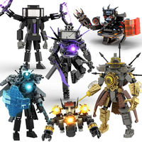 New Skibidi Man Builing Blocks Cameraman Tvman Titan Clock King Animation Figures Model BricksToys for Kids Xmas Easter Gift