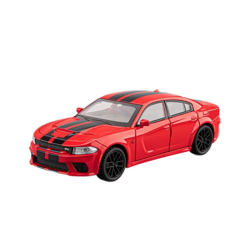 1:32 Neuer Warhorse-Sportwagen mit Ton und Licht, zurückziehbares Kinderspielzeugauto, Tonmodell, Desktop-Ornament, Geschenk