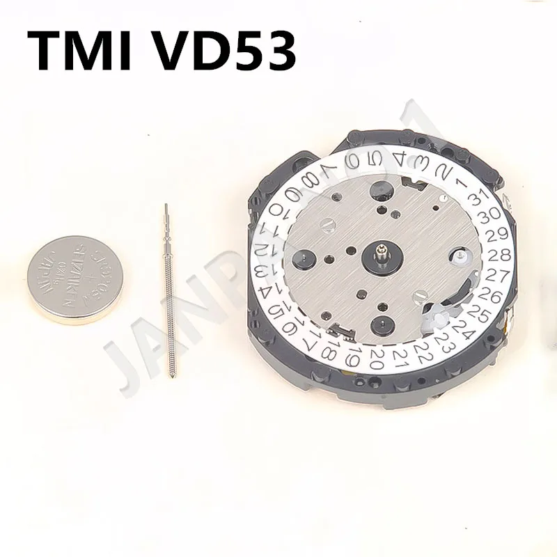 TMI VD53C-3 Quartz Movement Three Hands with 3Eyes ＆Date Small Chronograph Second＆Minute,24Hour Indicator Hands