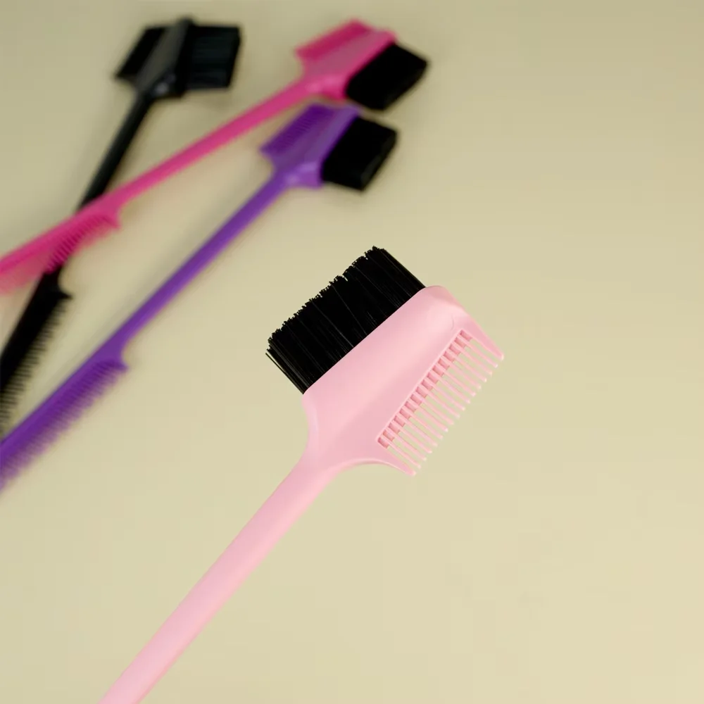 Edge Brush Comb Vendor Double Sided 3 in 1 Edge Control Brush For Hair Salon Hair Comb Brushes Beauty Tools Hairbrush