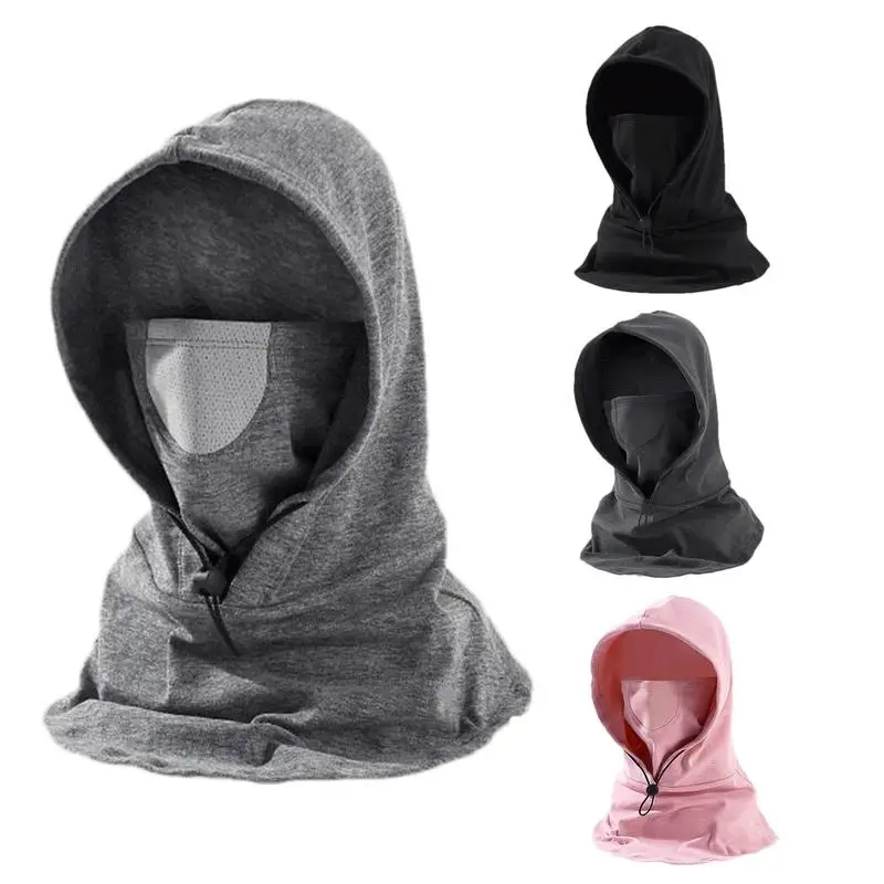 Windproof Cycling Face Cover With Hat For Winter Bike Hooded Mask With Neck Warmer Comfortable Scarf Cover For Cycling Equipment