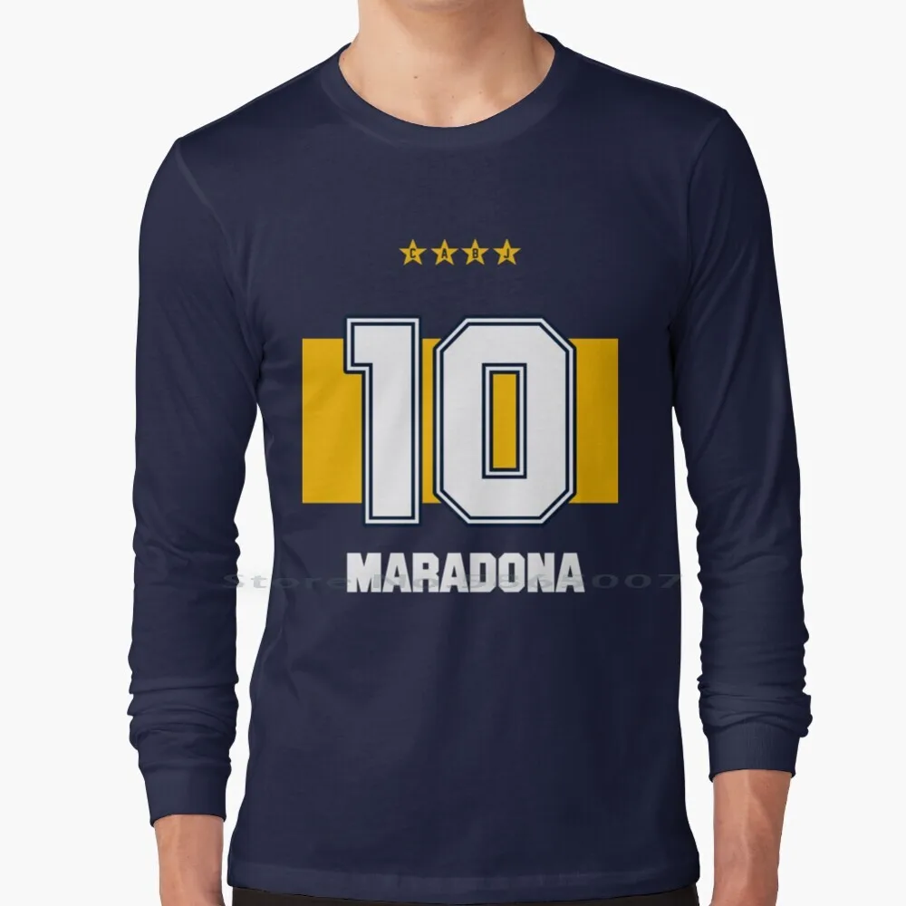 Maradona-100% Cotton Long Sleeve T Shirt Diego Armando Maradona El Diego El Selección Argentina Xeneize Against Modern Football