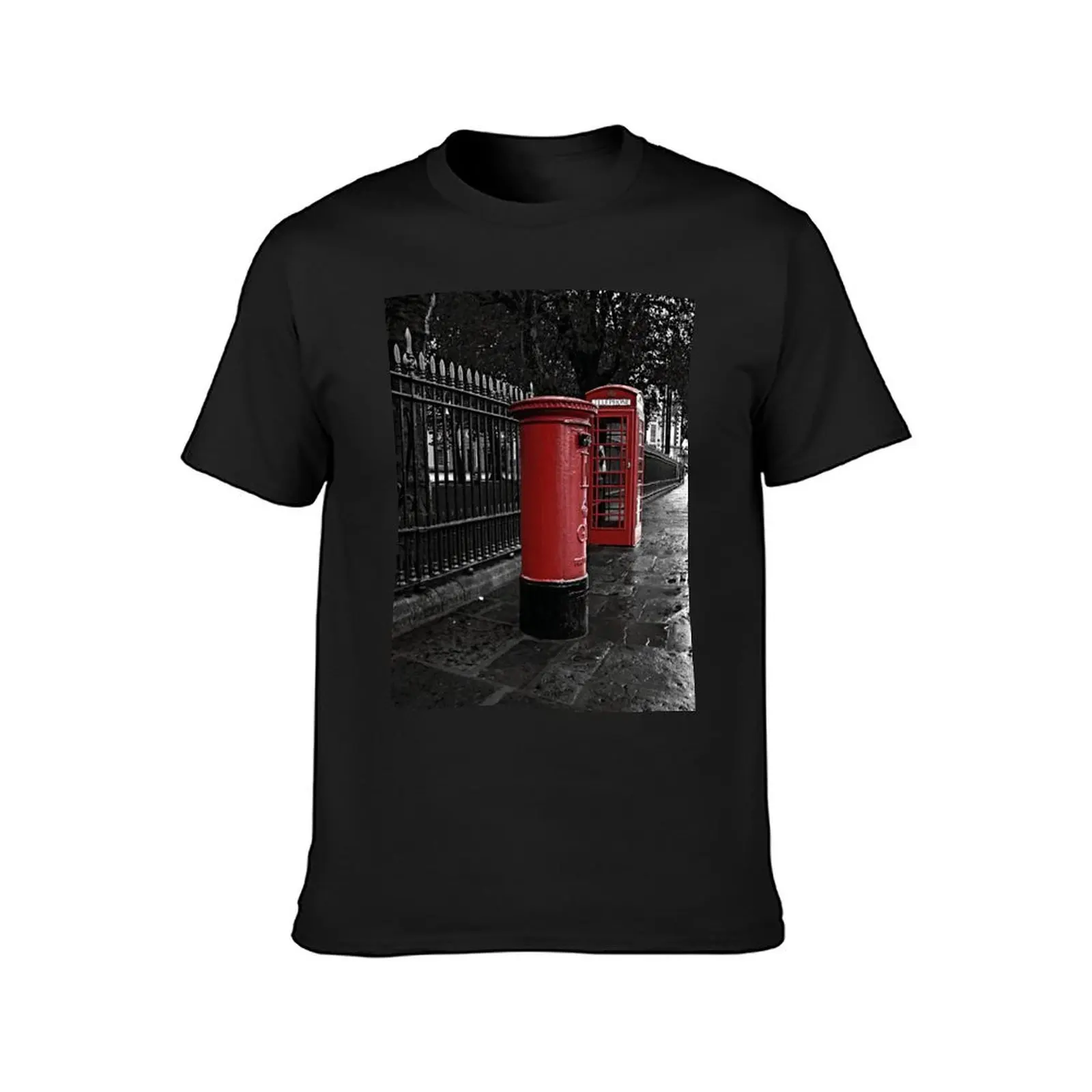 London Phone Box and Royal Mail Postal Box T-shirt blanks new edition heavyweights anime black t shirts for men