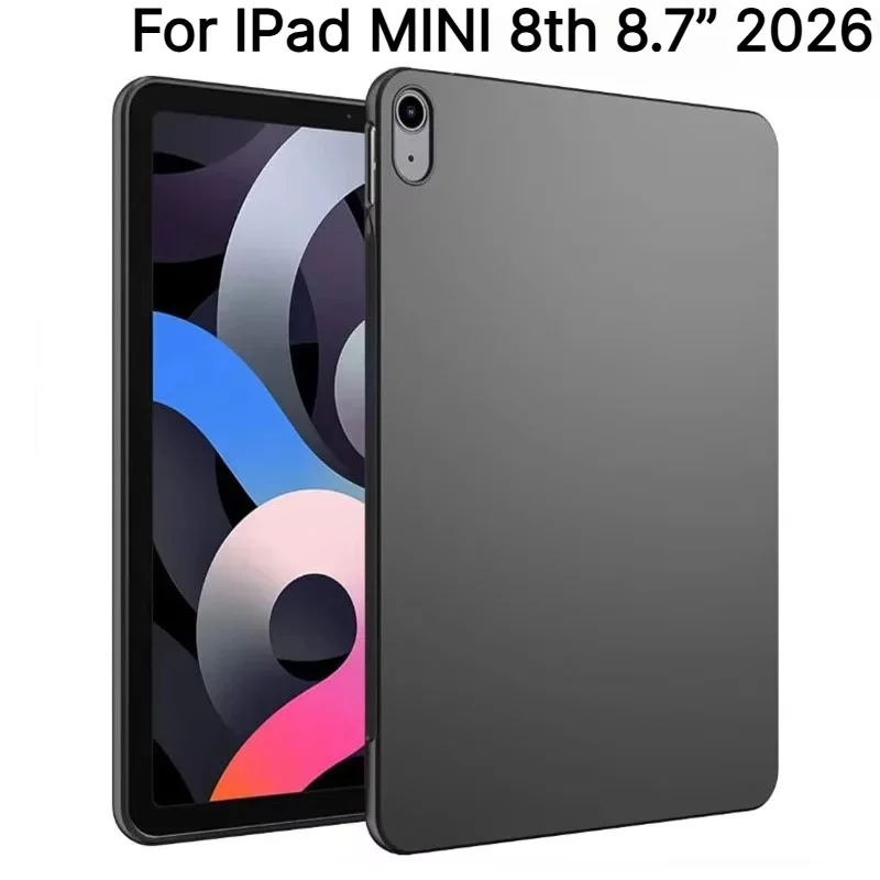 New Matte Black TPU Protective Back Cases for Apple IPad Mini 8th 8.7 Inch 2026 Shockproof Soft Liquid Silicone Slim Shell Funda