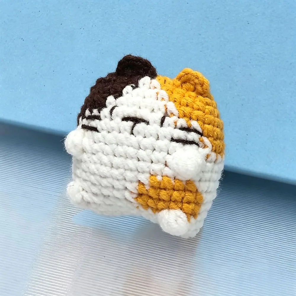Creative Handmaking Crochet Cat Keyrings Knitting Animal Doll Knitting Keychain Cute With Fish Kitten Pendant Bag Pendant