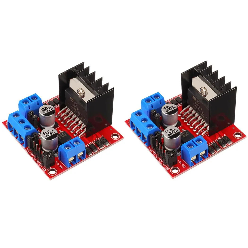 2PCS L298N Motor Drive Controller Board DC Dual H-Bridge Robot Stepper Motor Control and Drives Module for Arduino Smart Car