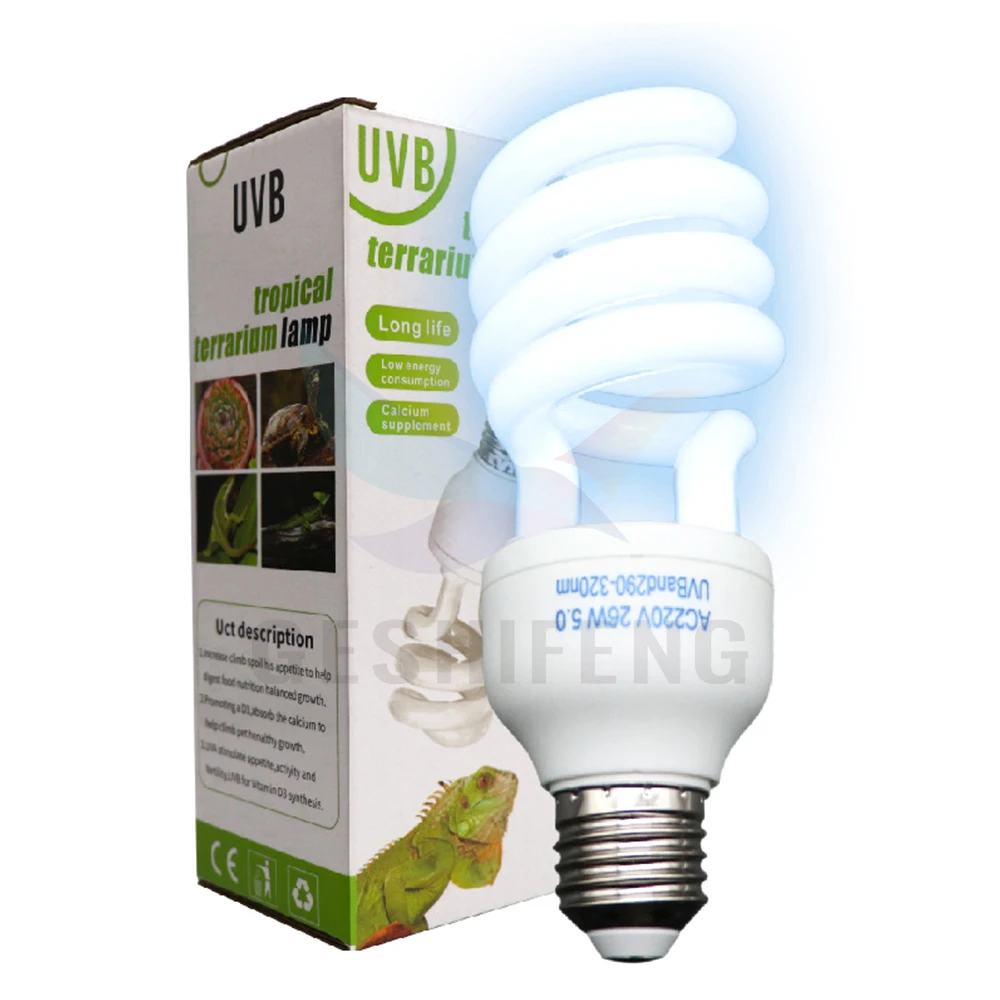 Turtle UV UVB 10.0 13W 26W Energy Saving Light Lamp Bird UVA UVB Compact Fluorescent Lamp UVB Reptile Light 5.0