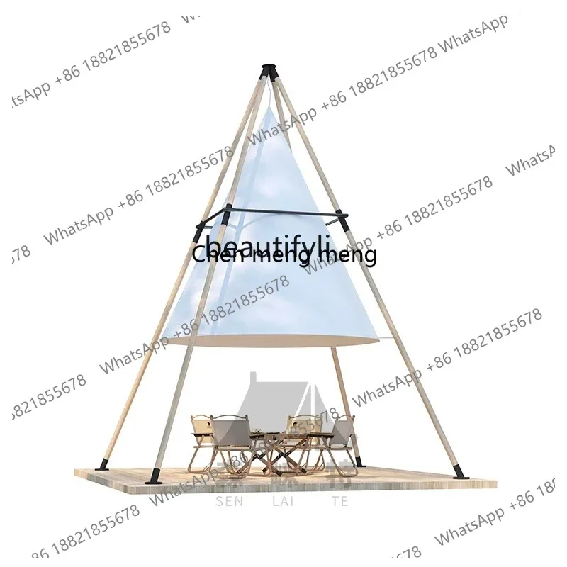 Lantern tent Outdoor camp Catering  Sunshade canopy scenic tent Sunscreen bamboo cone tent LHY26
