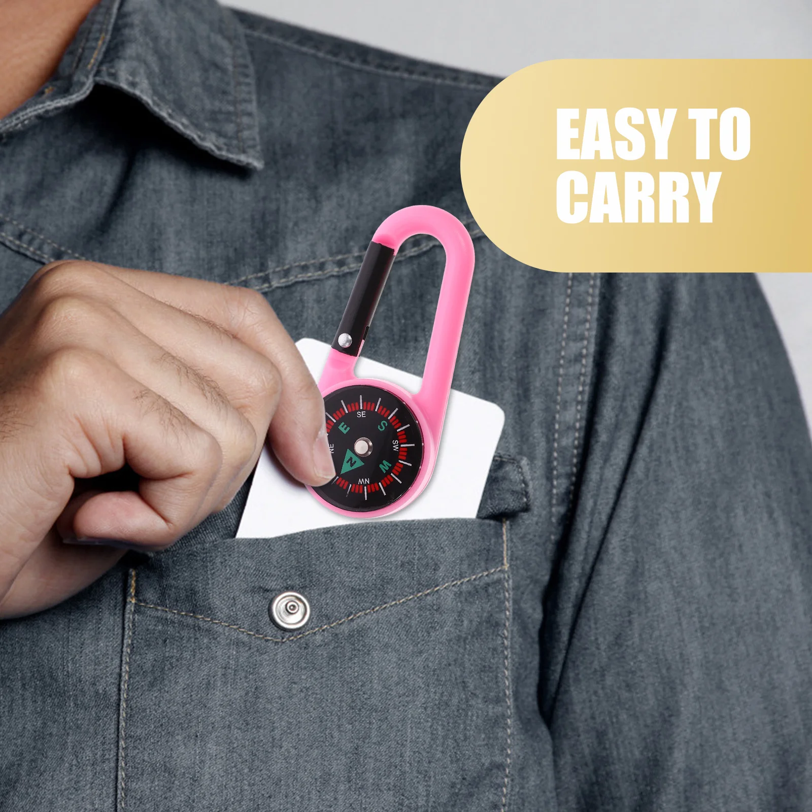 

10Pcs Carabiner Compass Outdoor Survival Mini Pocket Compass Hiking Clip Compact Portable Outdoor Tool Camping Accessory