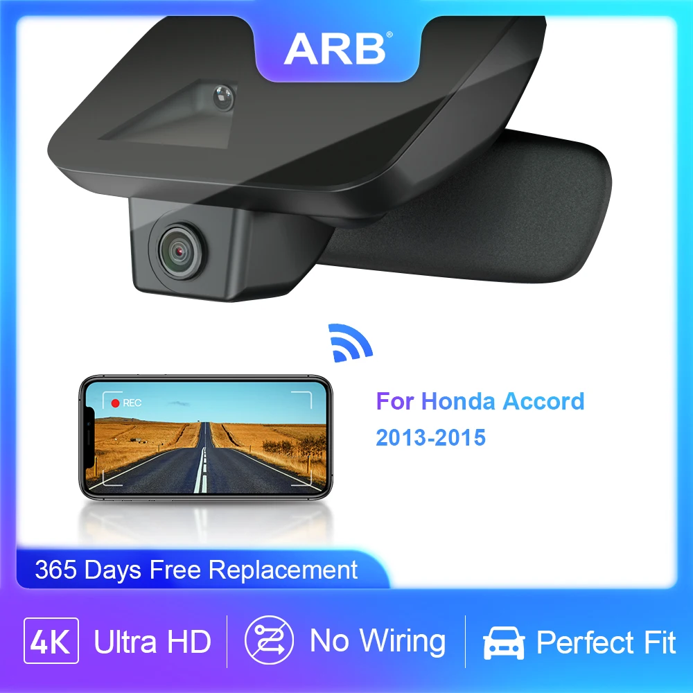 مسجل قيادة 4K لهوندا أكورد 2013 2014 2015 ، ARB 2160P جهاز تسجيل فيديو رقمي للسيارات WIFI APP التحكم داش الكاميرا