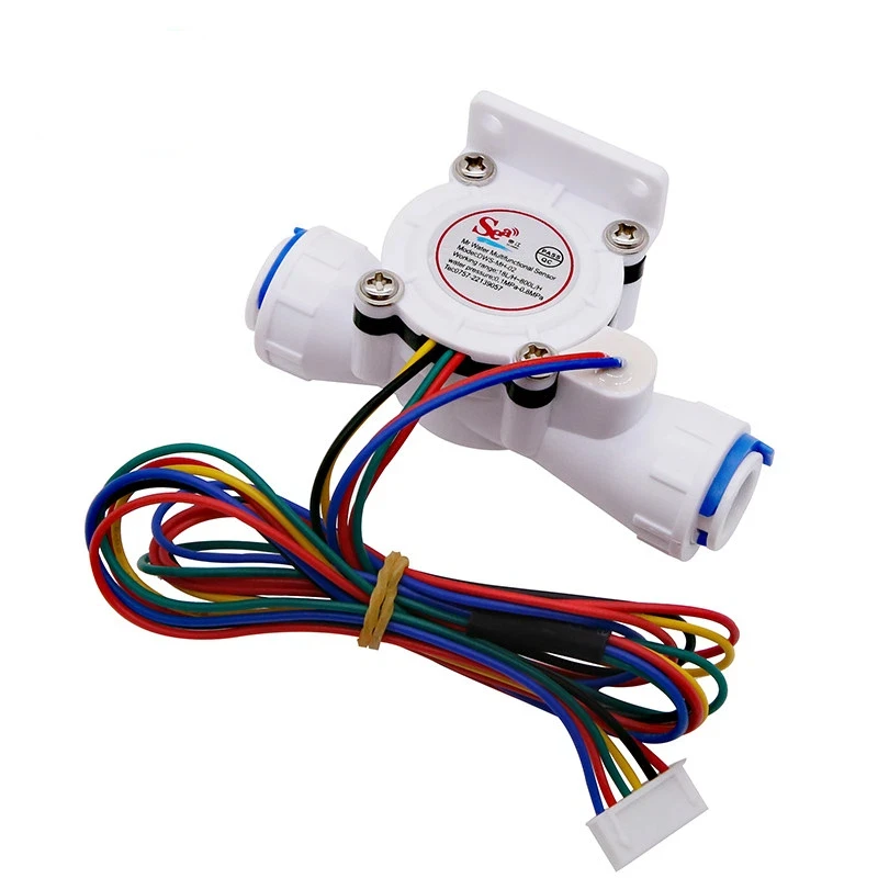 3-point Quick-connect Water Flow Sensor Hall Effect Flow Meter Temperature and Flow Rate TDS Multi-functional Flow Meter MH-02