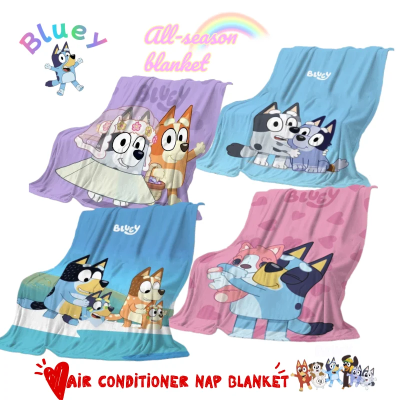 

New Bluey Bingo Bandit Blanket Four Seasons Universal Soft and Comfortable Thin Blanket Dormitory Nap Air-conditioning Blanket