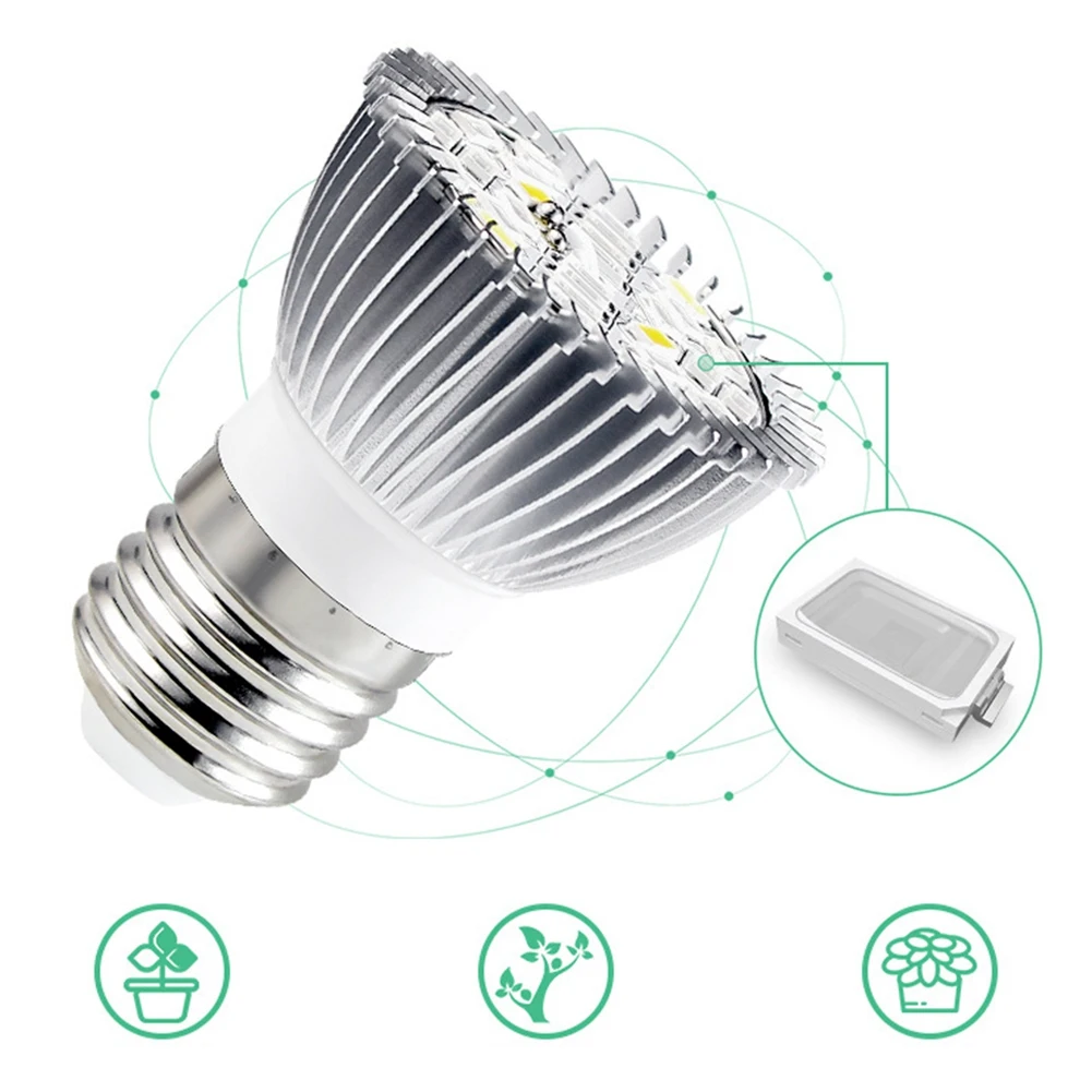 ضوء نباتي كامل الطيف مضيء جيد 28 وات مصباح نمو E14 داخلي كوب LED شتلات زراعة خفيفة