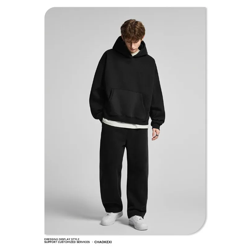 

Новая коллекция осенне-зимней мужской уличный свитшот с капюшоном в стиле хип-хоп, мужской флисовый свободный пуловер, трансграничная мужская одежда