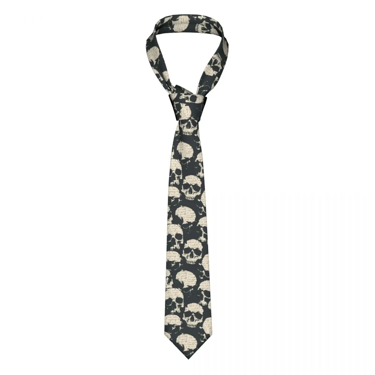 

Pattern Human Skulls Handwritten Tie Skull Ties Hip-Hop Street Cravat Party Necktie Narrow