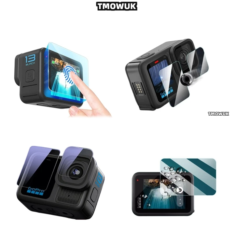 

For GoPro Hero 13 9H HD Tempered Glass Screen Lens Protector Full Front Back Coverage Anti-Scratch, Shatterproof Oleopho