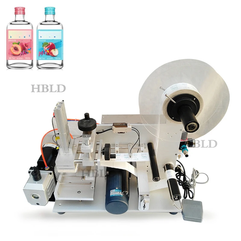 Desktop Automatic Square Bottle Labeling Machine Small Glass Plastic Bottle Sticker Printing Machine