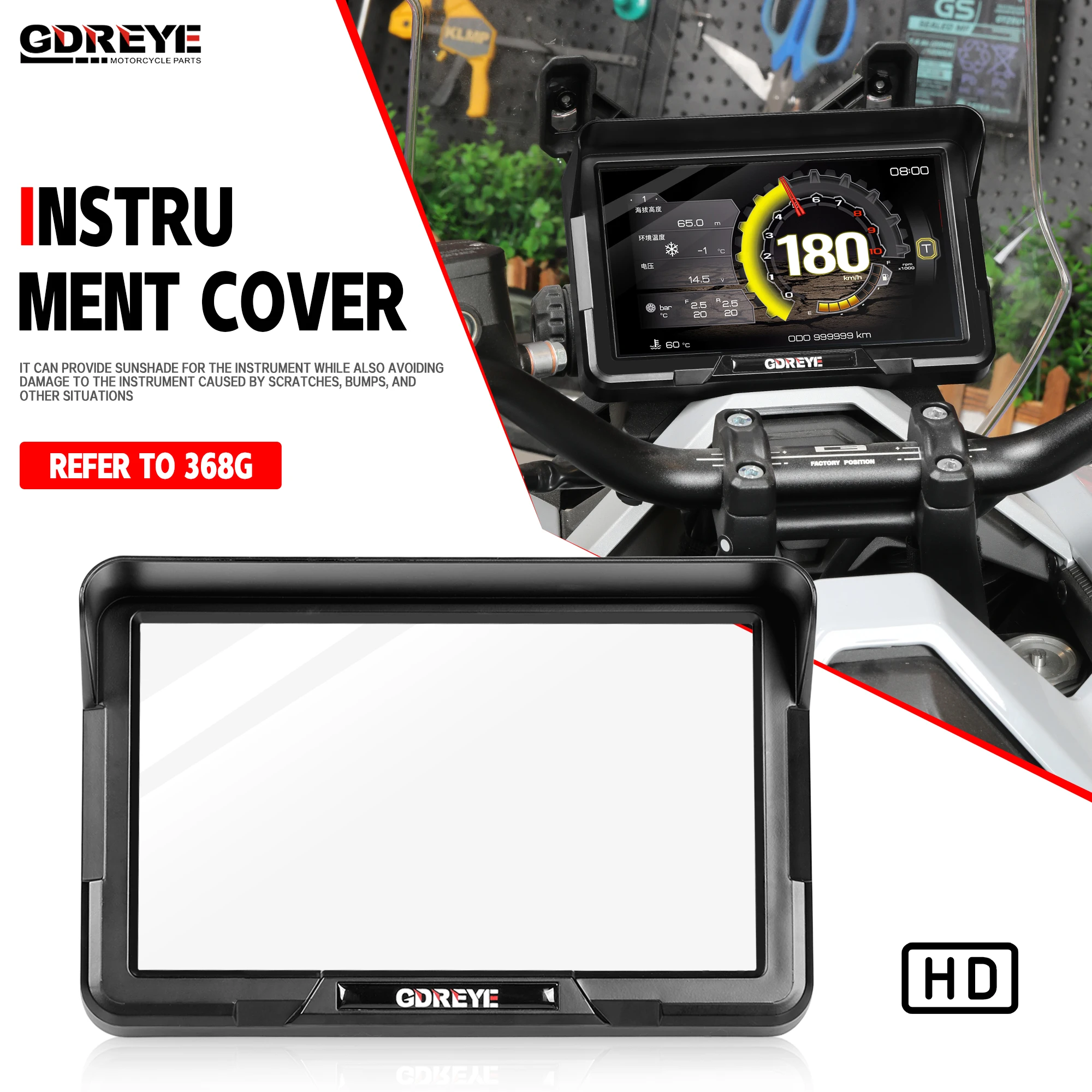 

For Zontes 368G G368 368 G 2024-2026 Motorcycle 368G Sun Visor Cover Instrument Screen Glass Sunshade Guard Protection Dashboard
