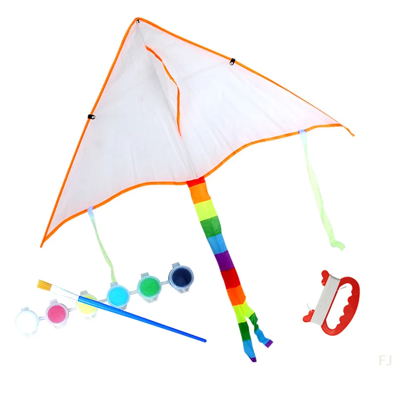 [YU]1Set Blank Kite DIY Children Education Painting Kite Easy to Fly Children Kite