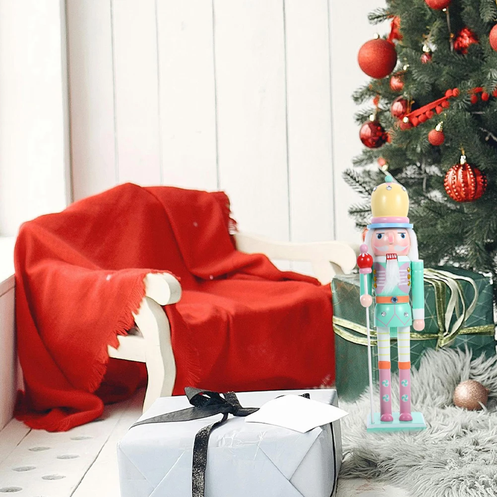 

Christmas Nutcracker Soldier Wooden Bright Color Craft Decoration Holiday Birthday Anniversaries Small Tall Traditional
