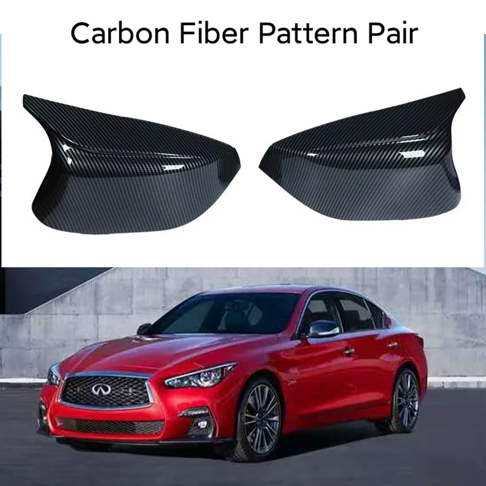 

Для Infiniti Q50 Q60 Q70 зеркальная крышка из углеродного волокна, пара корпусов 2014, 2015, 2016, 2017, 2018