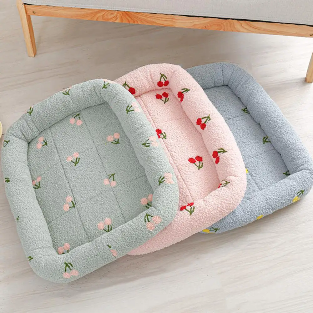 Dog Bed Thick Breathable Soft Comfortable Kitten Mat Lovely Reusable Washable Puppy Square Kennels Pet Supplies For Household