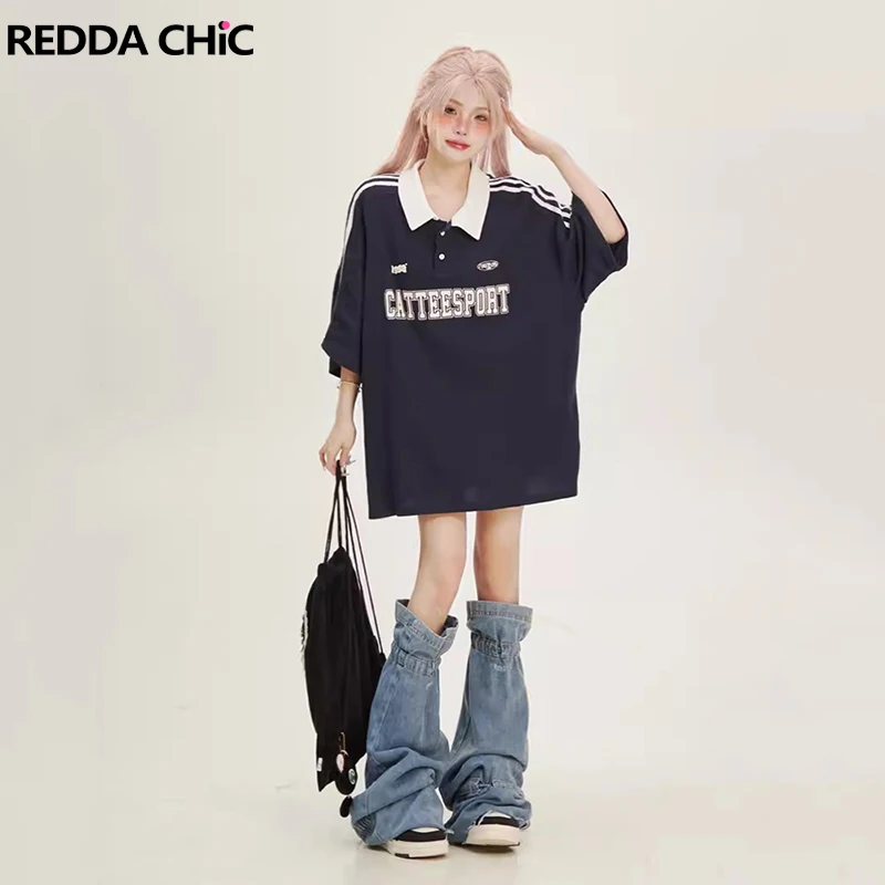 ReddaChic Ribbon Denim Blue Leg Warmers Women Drawstring Ruched Thigh Long Socks Solid Frayed Boots Cover Casual Vintage Clothes