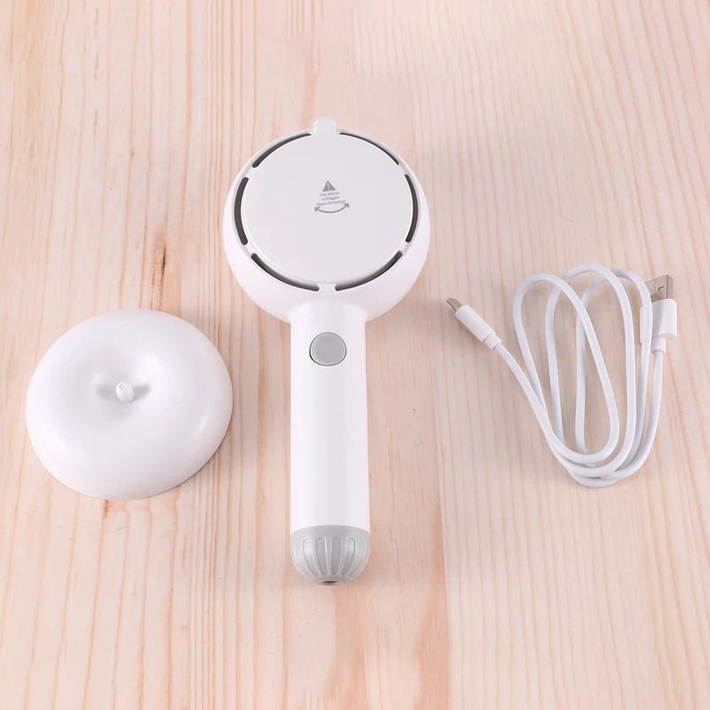 Ventilador de mano Star Compass, ventilador recargable con batería con luz LED, espejo de maquillaje, ventilador sin aspas, ventilador de 3 velocidades