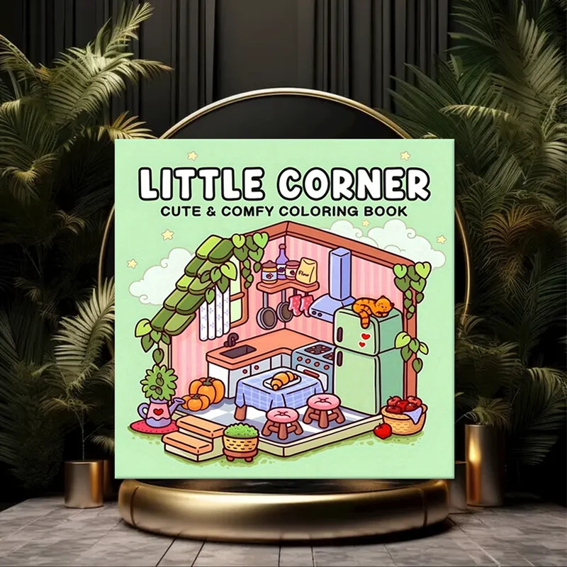 

Little Corner Cute & Cozy Coloring Book for Adults and Teens – Relaxing Hygge Space Design, DIY Creative Art Relax