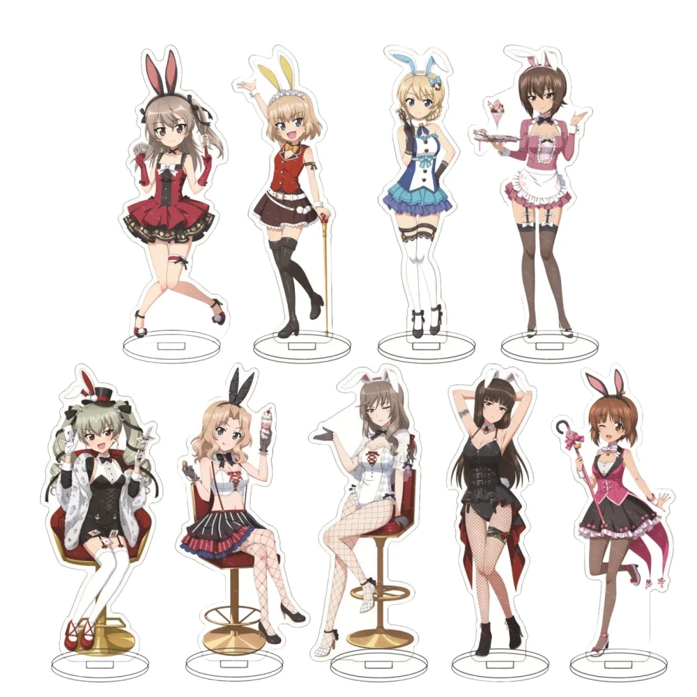 Anime Fans Gifts BANDAI GIRLS Und PANZER Anchovy Sexy HD Character Nishizui Miho Acrylic Stand Model Decoration Series About15cm