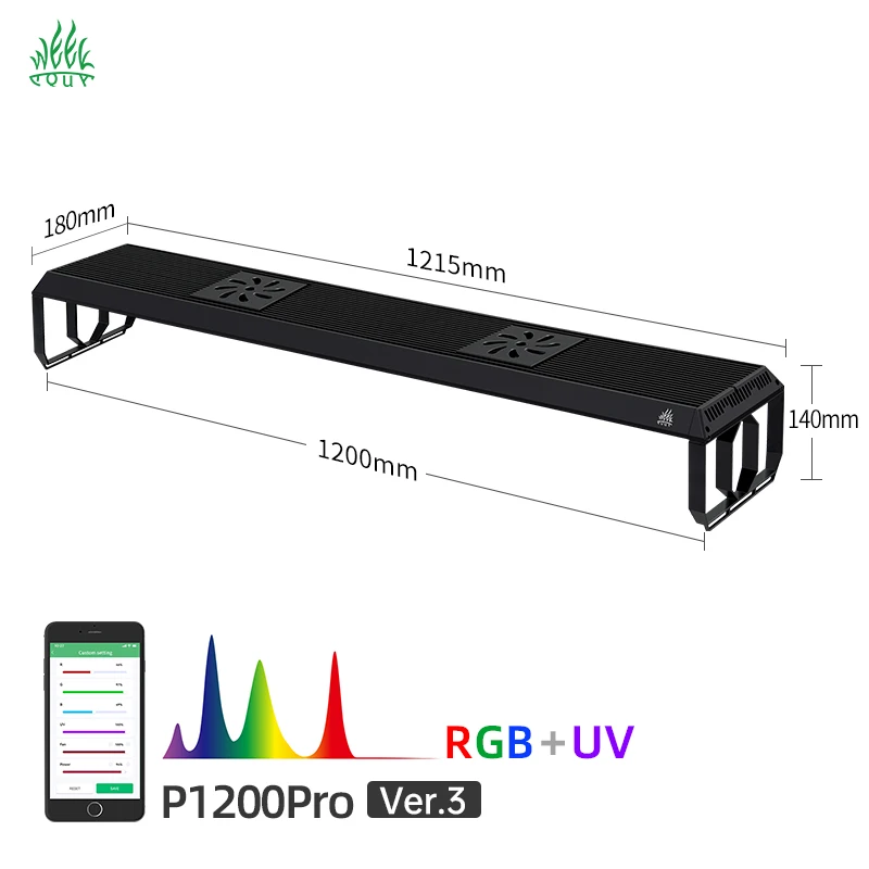 Woche Aqua P Series Pro Ver. 3, neuestes Upgrade für Aquarien, Pflanzenwachstumslicht, Aquatic-LED-Panel mit vollem Spektrum