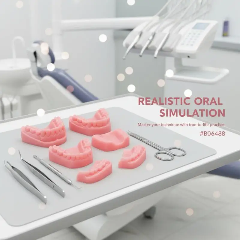 

Набор из 4 модулей для обучения наложению швов: мягкая модель десны из пищевого силикона, стоматологическая модель, учебное оборудование