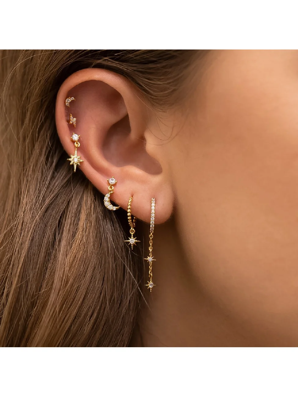 Luxury AAA Zircon Paper Clip Necklace Sweater Long Chain Earrings set For Women High Quality Party Wedding Jewelry S565