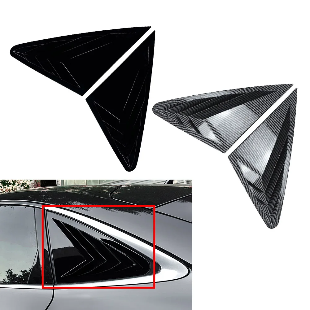 2Pcs Car Rear Window Shutter Louvers Cover Trim ABS For Audi Q5 FY 2018-2024 Only For Coupe Sportback Version