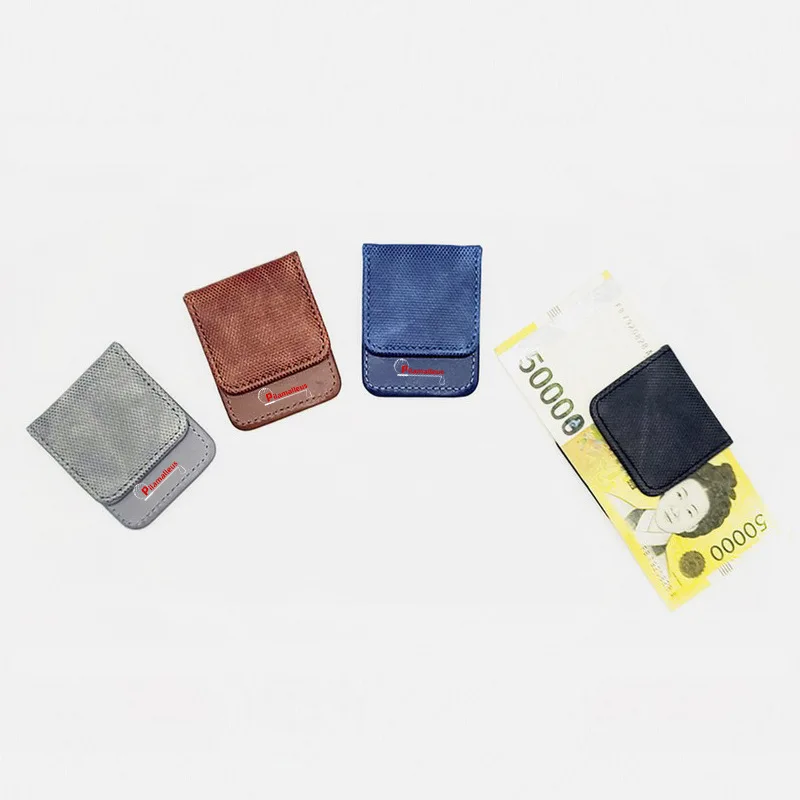 Fashion Simple Small Magnetic Change Clip Wholesale PU Mini Portable Convenient Strong Magnet Paper Money Storage Wallet