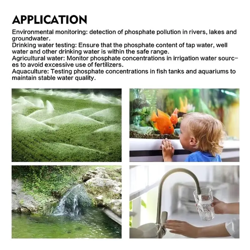 F-3C Rapid Check 5-Minute Phosphate Test Strips 50Pcs Water Quality Detector 0-1000Ppb Tester For Aquarium Pool Garden Drinking