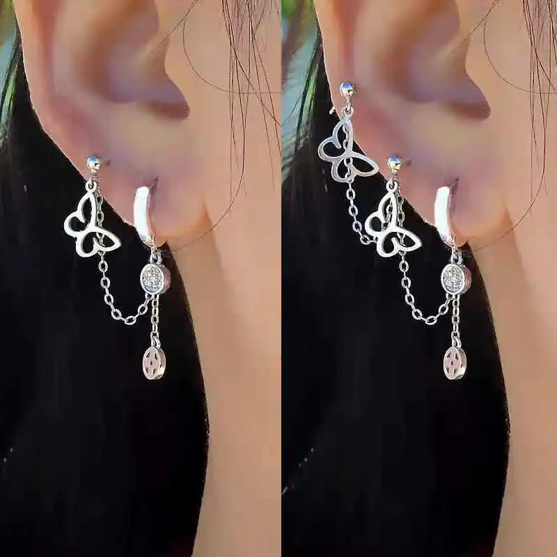 

Серьги с двойными проколами, серьги с разными проколами, цельнокроеные серьги, серебряные иглы, характерный дизайн