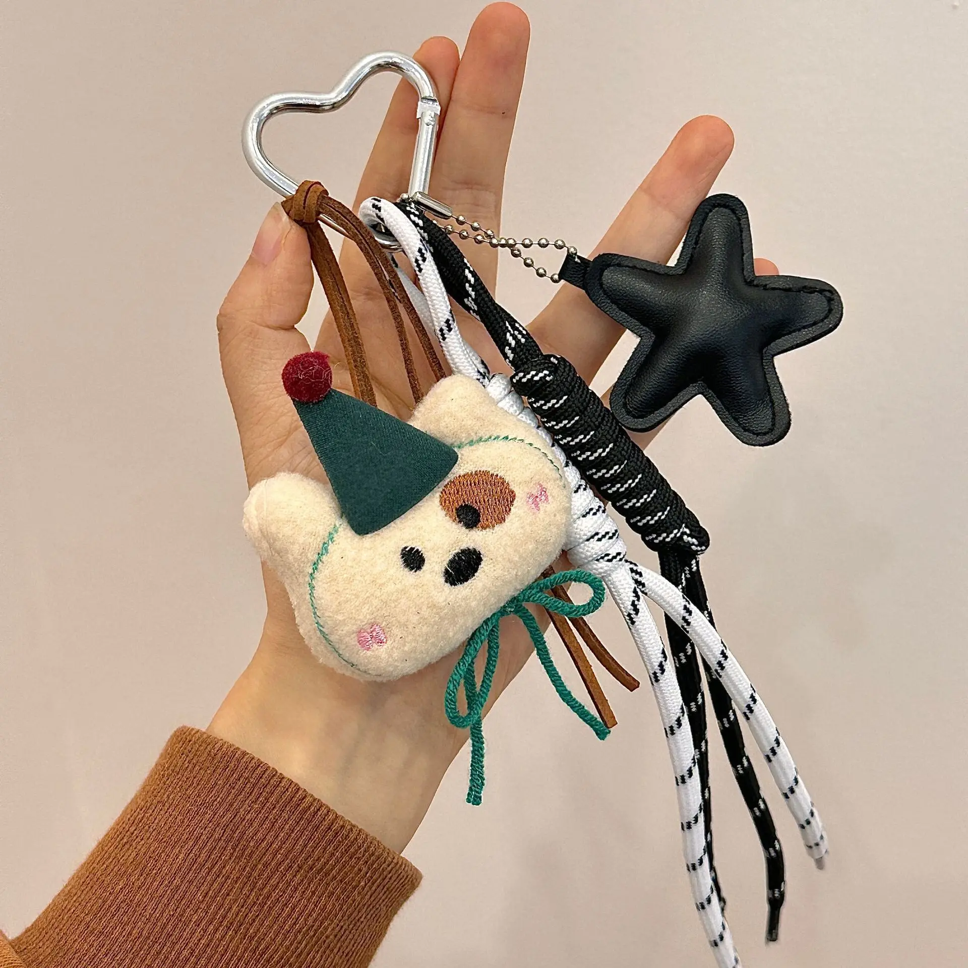 Bag Pendants Cartoon Plush Teddy Bear Doll Star Funny Cute Kawaii High Quality Bag Accessories Multifunctional Keychains Unisex