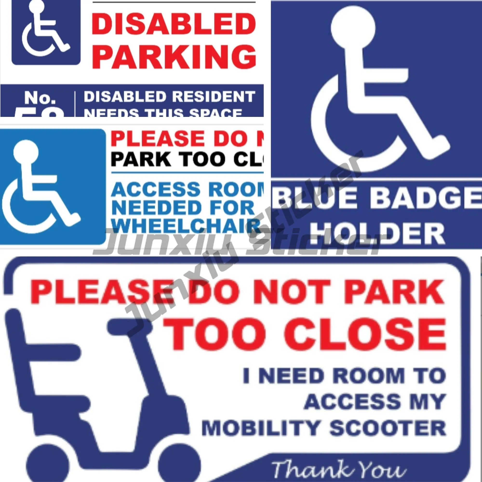 

Disabled Parking Access Mobility Scooter Car Window Sticker Notice Waterproof