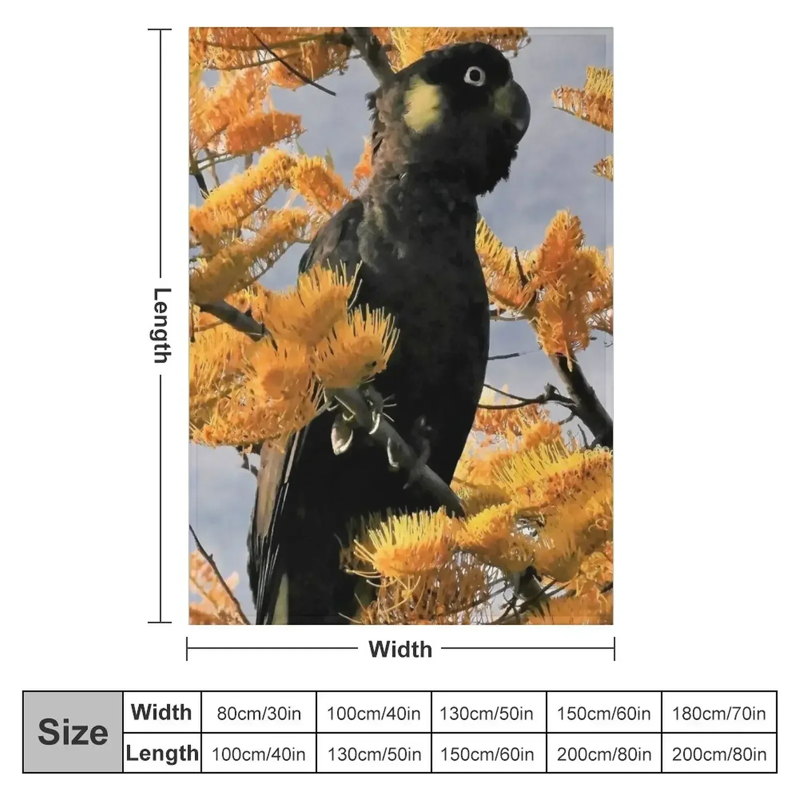 New Yellow Tail Black Cockatoo (4) Throw Blanket Weighted Summer Blankets