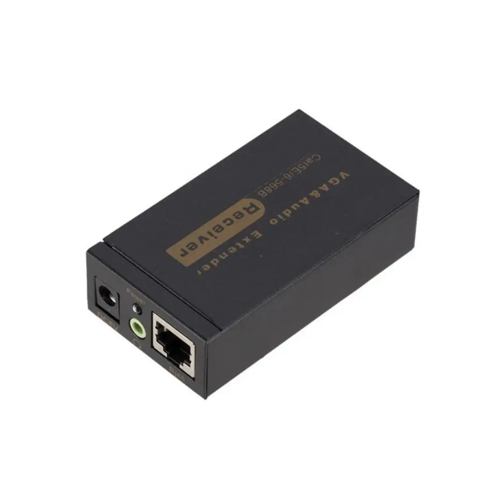 Przedłużacz VGA do RJ45 VGA 100M Video Audio Odbiornik i Nadajnik Cat5/6 VGA do RJ45 Przedłużacz 100M Wzmacniacz Sygnału Ethernet