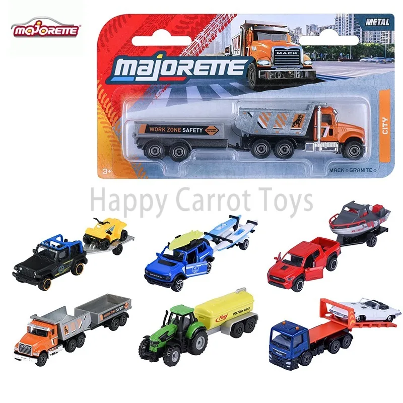 Original Majorette 1:64 City Trailer, Colección de Remolques de Metal Fundido a Presión, Juguetes de Vehículos con Piezas Móviles y Ruedas Giratorias, Regalos