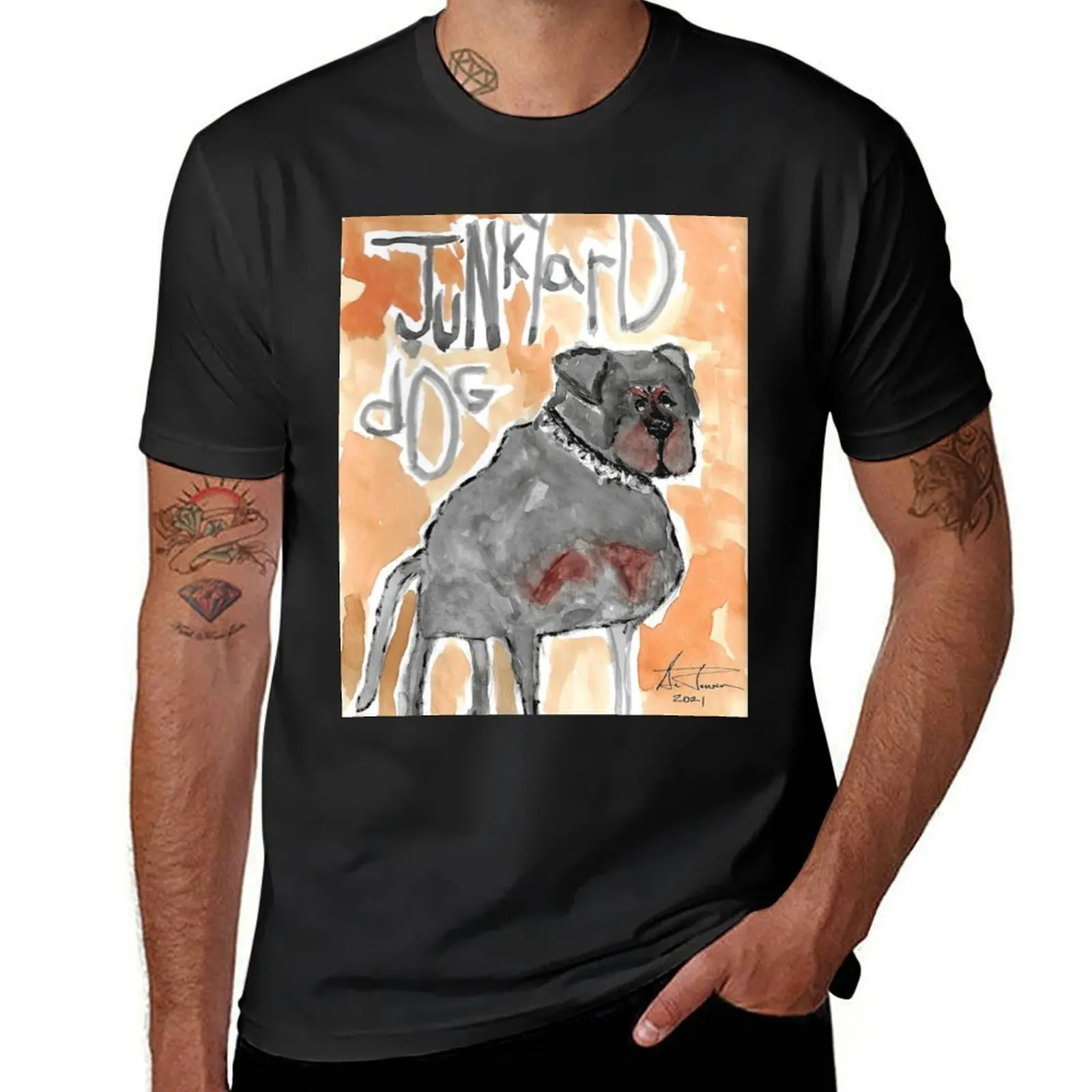 

The junkyard dog T-shirt customs tops vintage clothes heavyweights men t shirt