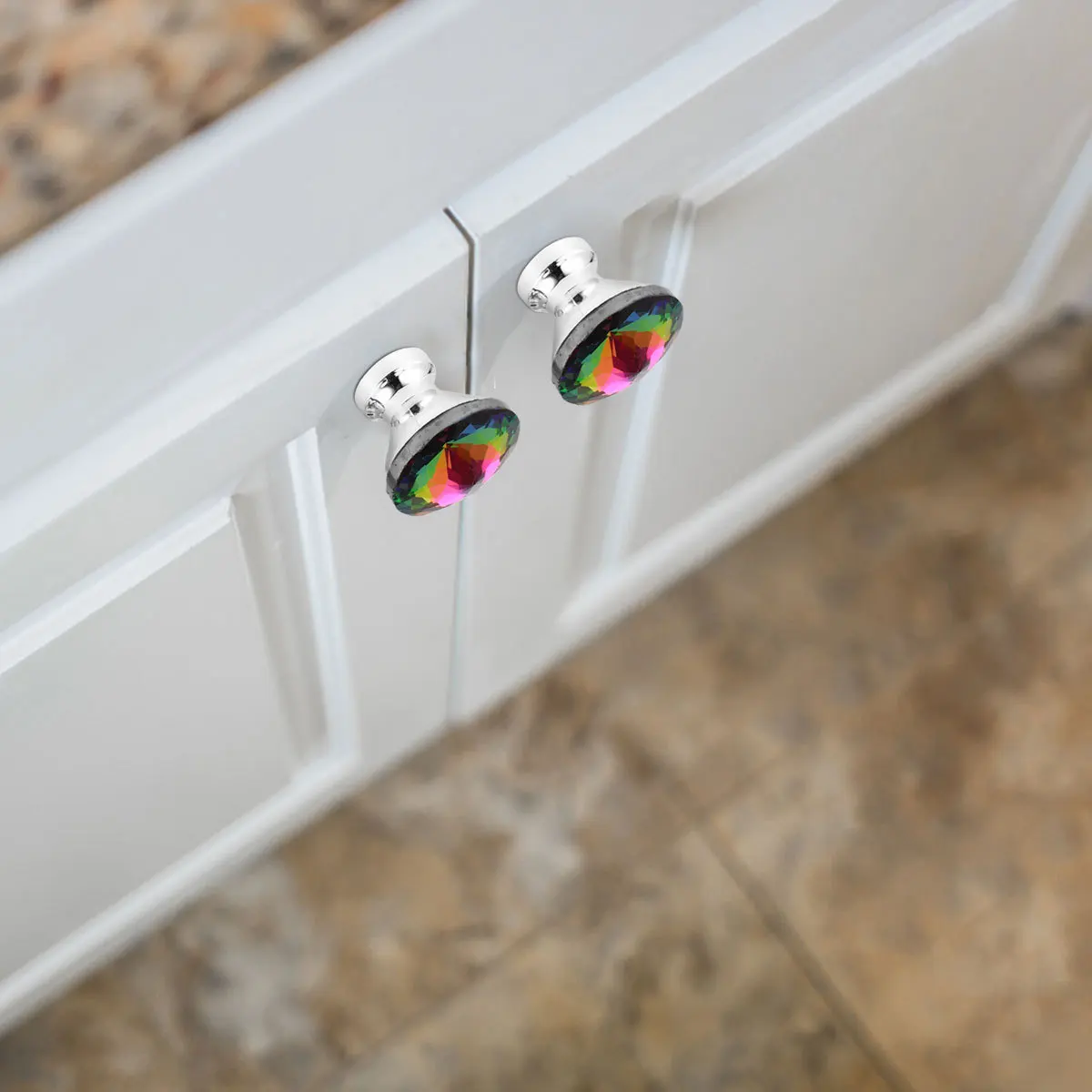 10 قطعة سبائك الزنك كريستال درج مقابض سحب ثقب واحد مقبض باب الخزانة لخزانة درج الأثاث مكتب المنزل الحمام