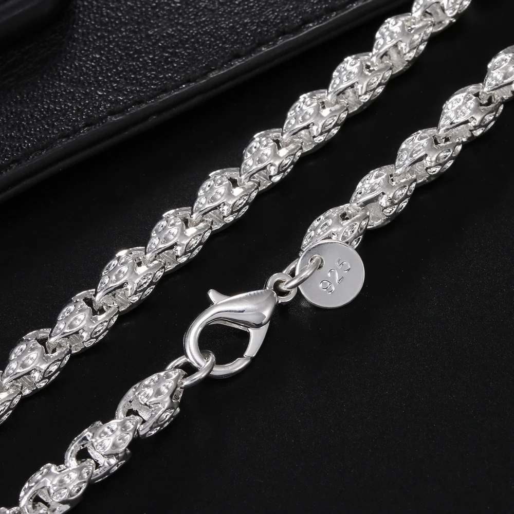 Hot Charms 925 Sterling Silver 5MM Faucet Chain 20-24Inch Necklace for Woman Man Fashion Wedding Party Jewelry Noble Gift